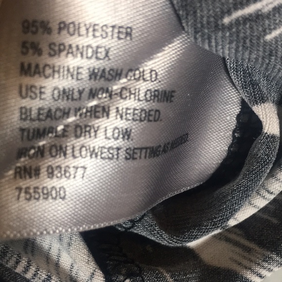 WORTHINGTON Abstract Brush Stroke Design Poly Jersey Knit Scoop Neck w/Gathering - Picture 16 of 16